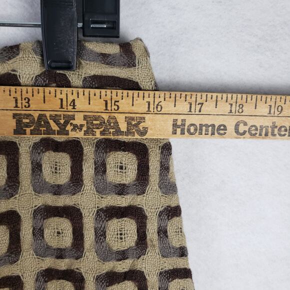 Vintage Casch‎ Women's EU 40 Geo Print Flared Wool Skirt Brown Tan Go-Go Mod - Picture 5 of 11